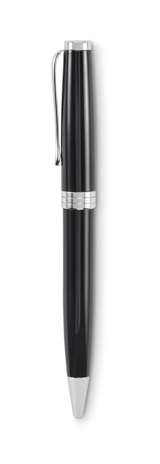 Lyon Recycled Stainless Steel Twist Pen – Gift Boxed — Black