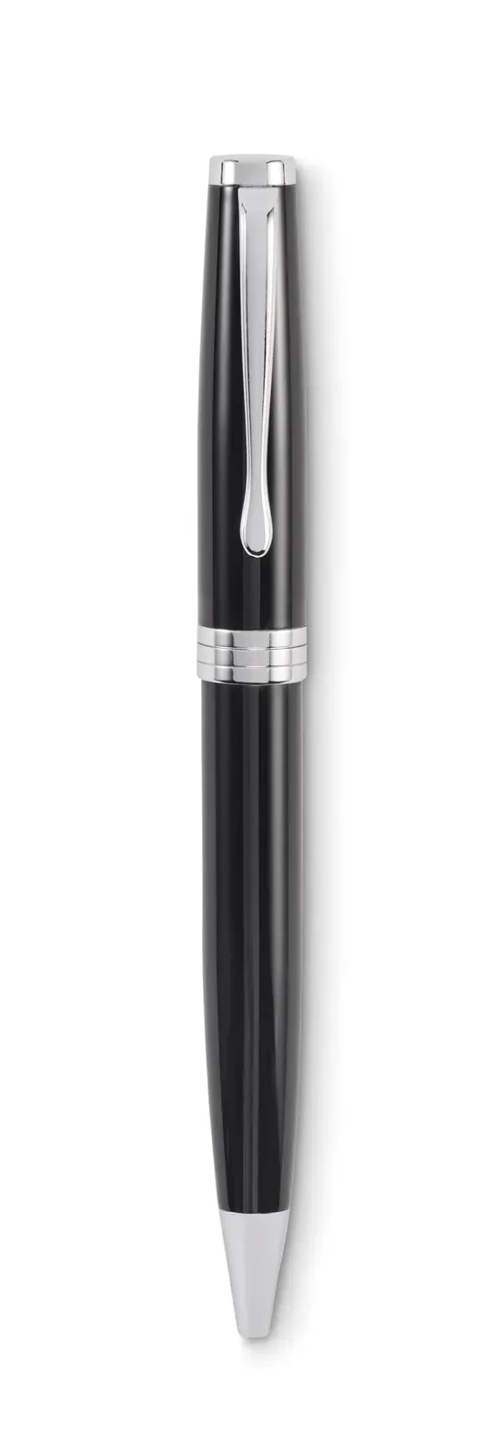 Lyon Recycled Stainless Steel Twist Pen – Gift Boxed — Black