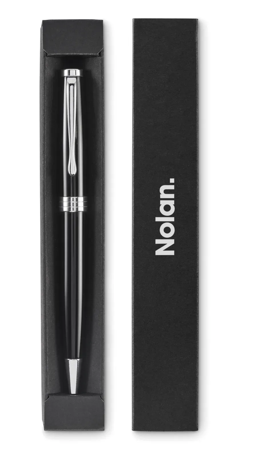 Lyon Recycled Stainless Steel Twist Pen – Gift Boxed — Black