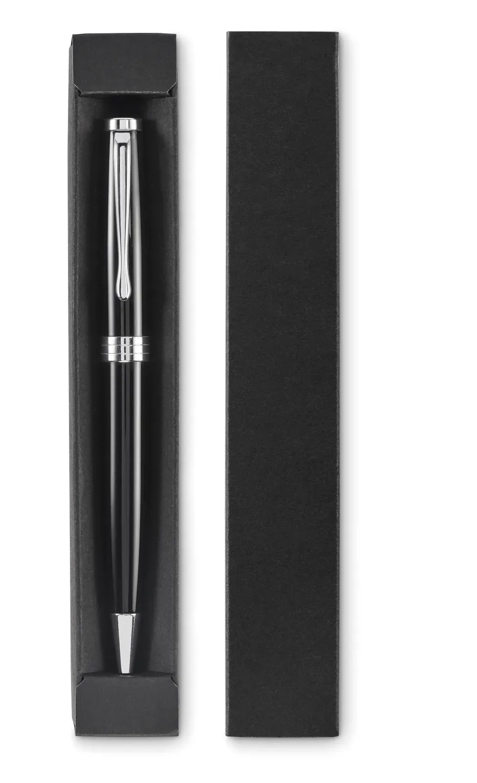 Lyon Recycled Stainless Steel Twist Pen – Gift Boxed — Black