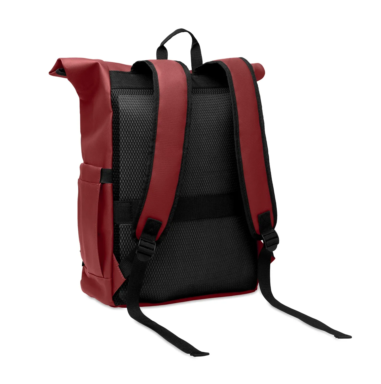 RPET Laptop Backpack Bangkok Roll with Zippered Pocket 30X25X57 cm — Burgundy
