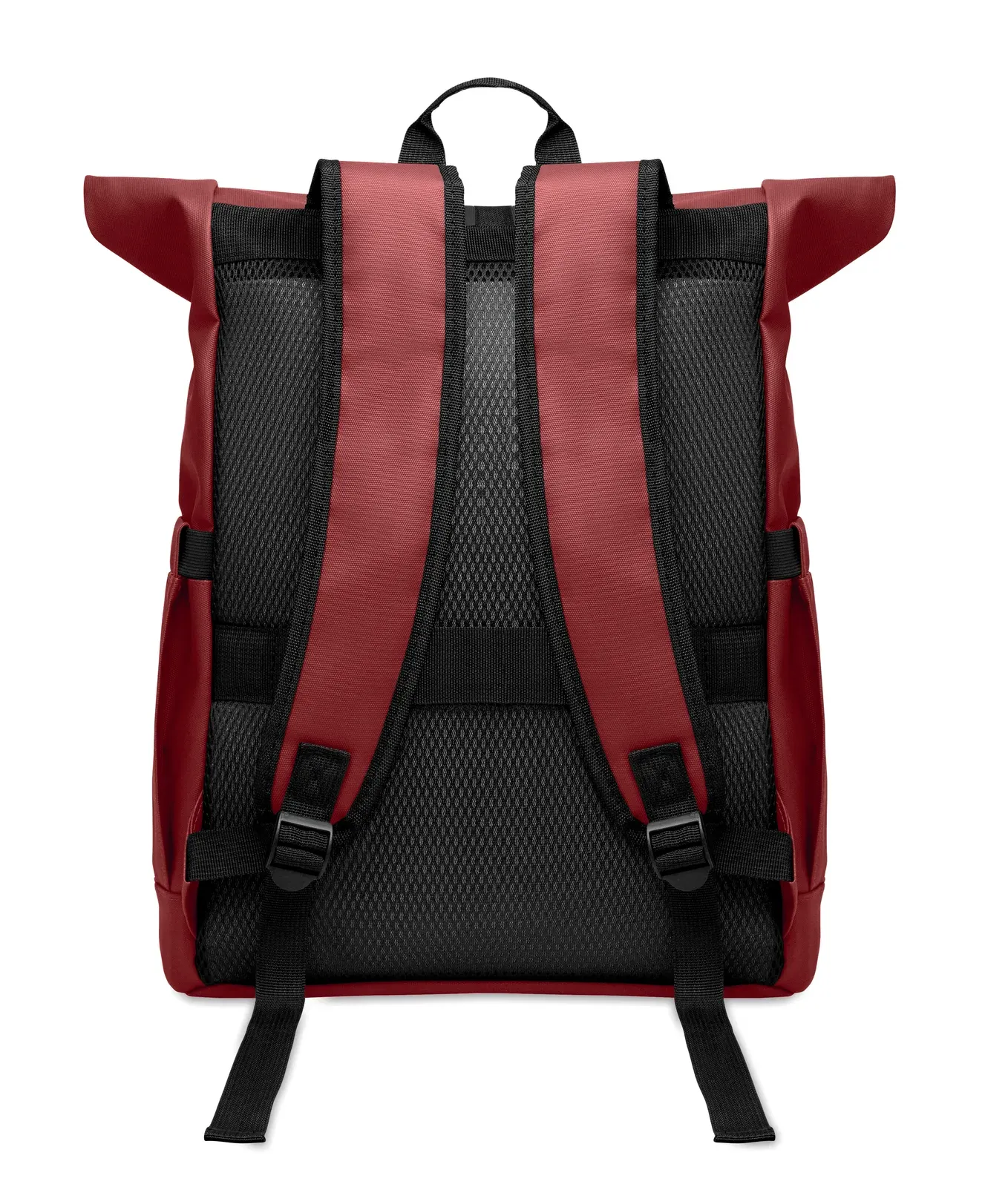 RPET Laptop Backpack Bangkok Roll with Zippered Pocket 30X25X57 cm — Burgundy