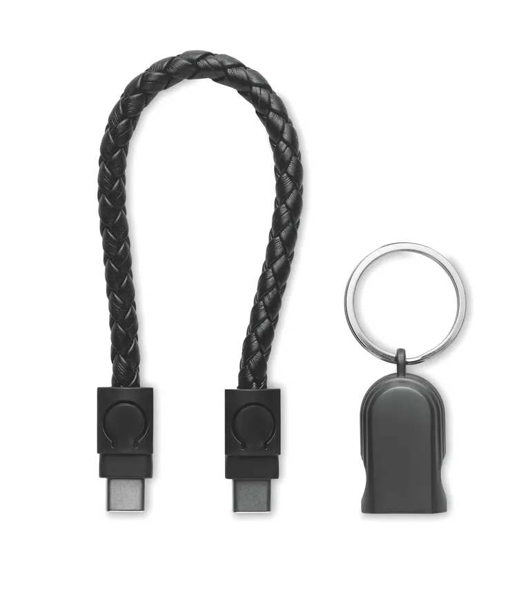 Fauleti Loop 60W Charging Cable Keyring – PU with Zinc Alloy Braid