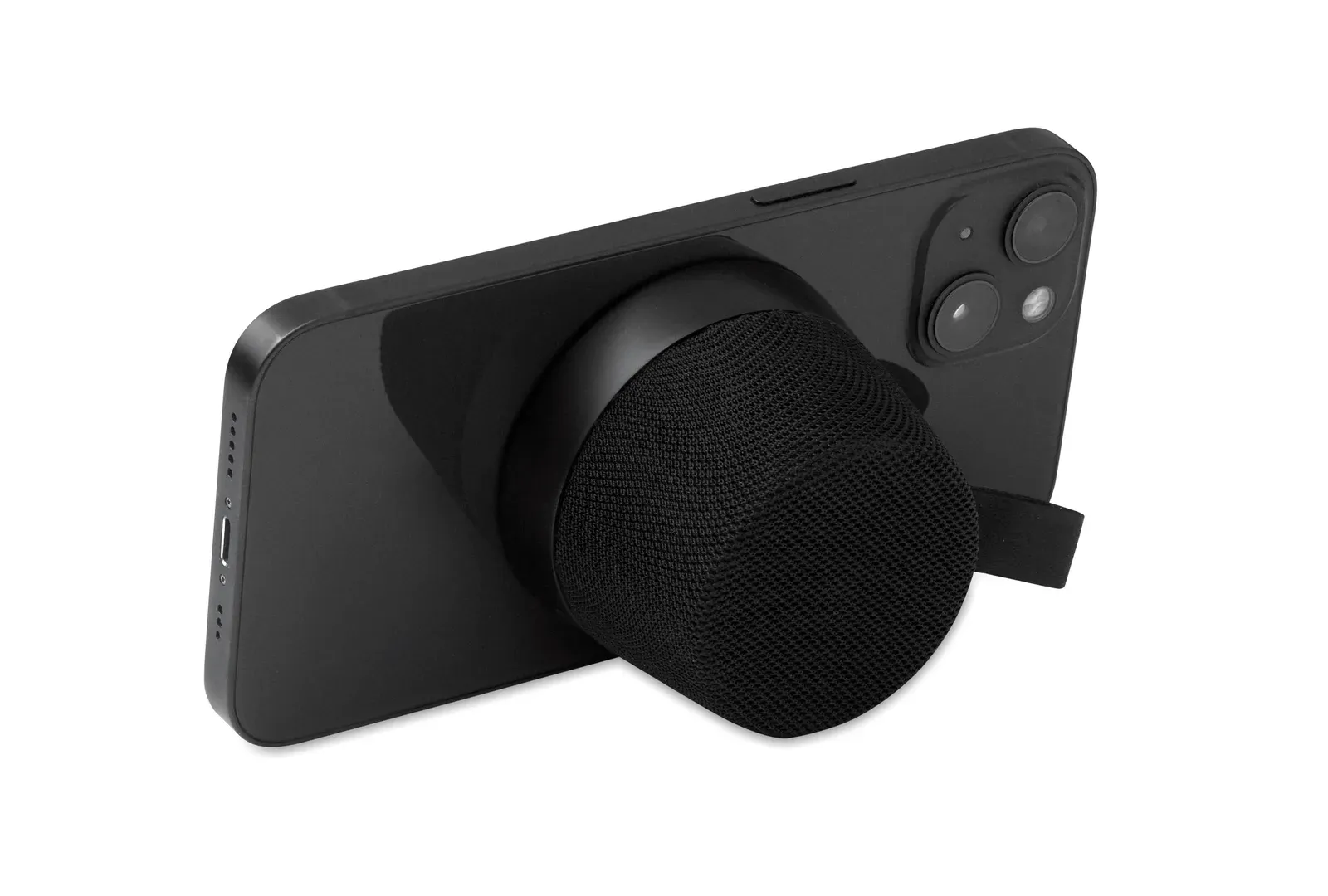 Escuche 4.2 Wireless Speaker – RPET Fabric with Magnetic Stand — Black