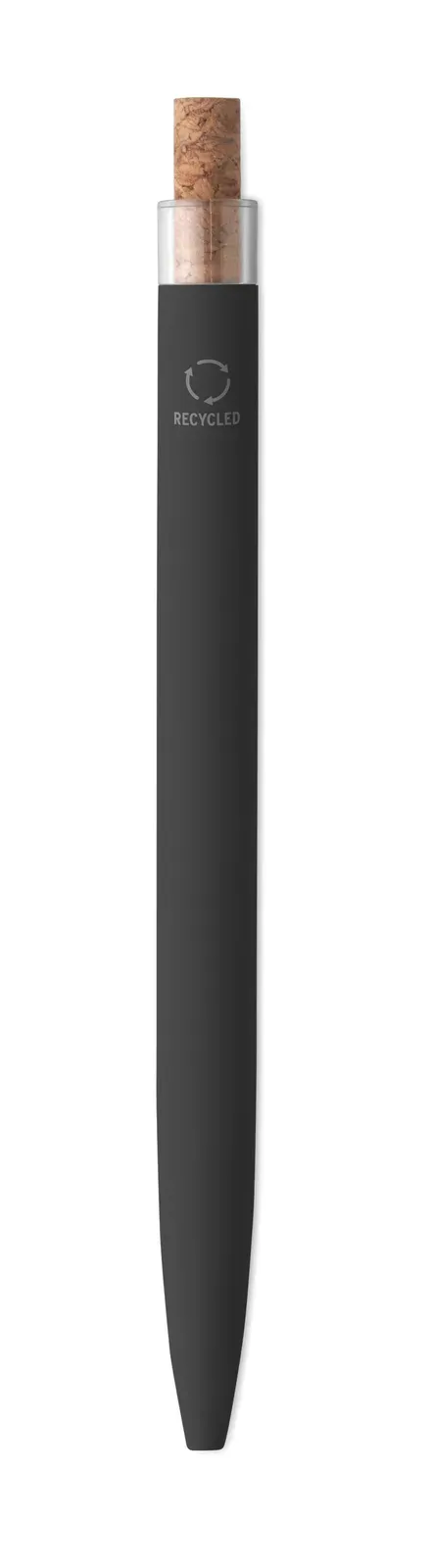 Bergamo+ Recycled Aluminium Pen – Cork Detail Button — Black