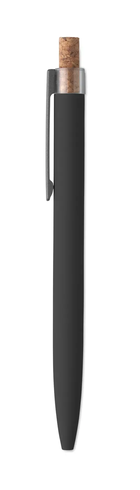 Bergamo+ Recycled Aluminium Pen – Cork Detail Button — Black