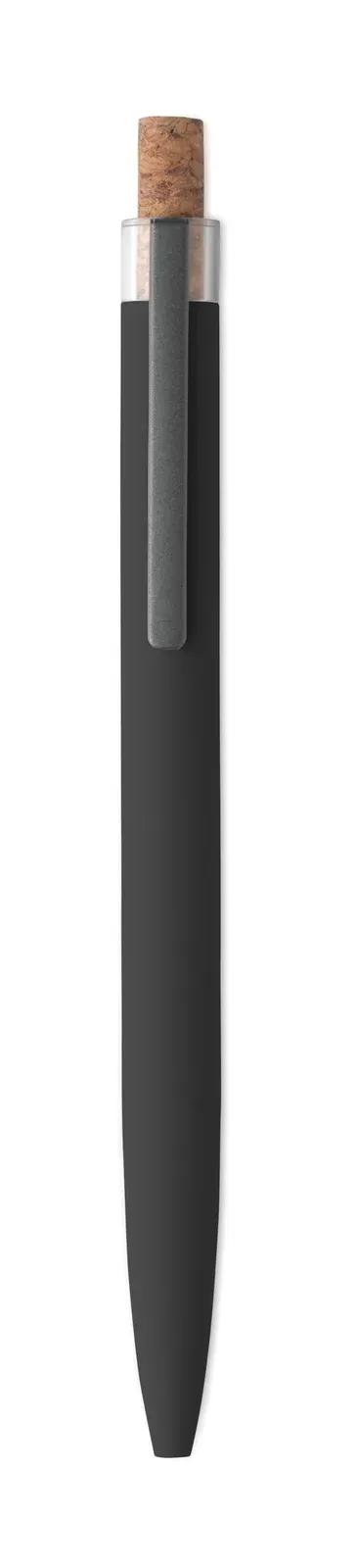 Bergamo+ Recycled Aluminium Pen – Cork Detail Button — Black