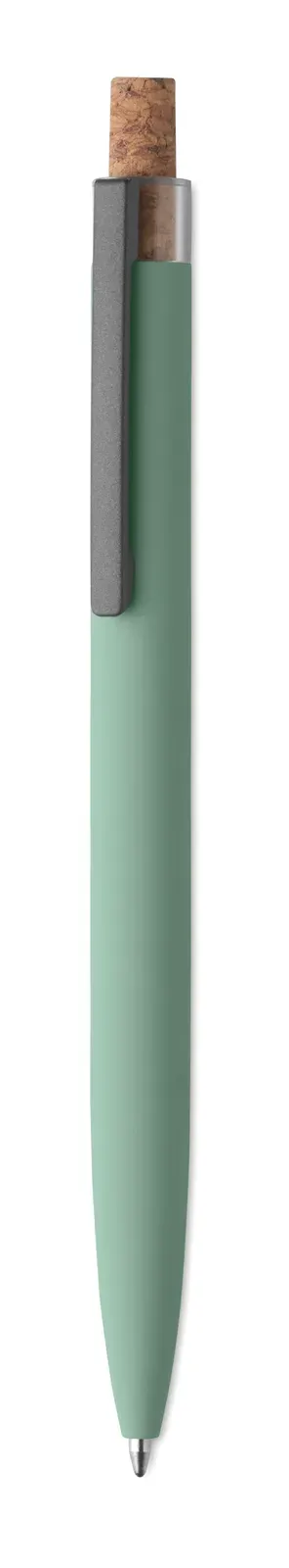 Bergamo+ Recycled Aluminium Pen – Cork Detail Button — Mint Green