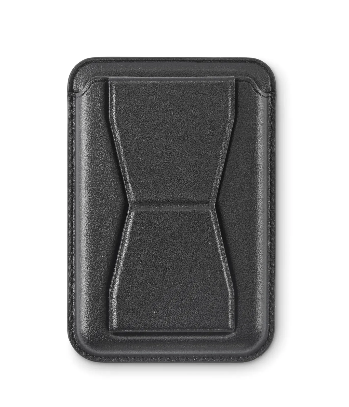 Leamag PU Leather Phone Card Holder – 2 Cards with Magnetic Stand — Black