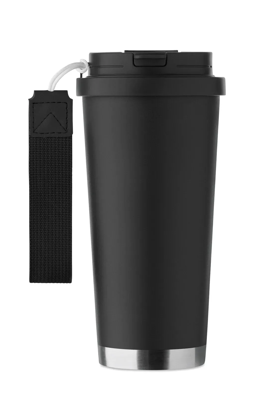 Topaz Large – Double Wall 90% Recycled Stainless Steel (90% Recycled Stainless and 10% Stainless Steel) Tumbler with PP Lid — Black