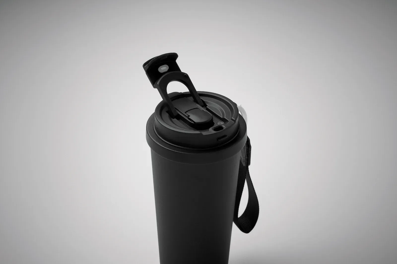Topaz Large – Double Wall 90% Recycled Stainless Steel (90% Recycled Stainless and 10% Stainless Steel) Tumbler with PP Lid — Black