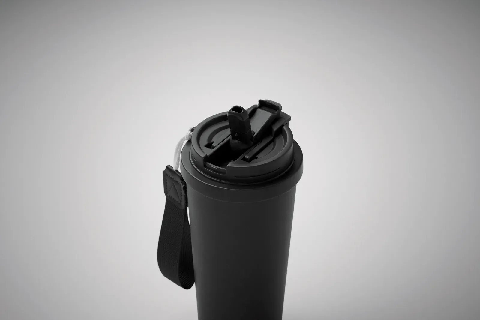 Topaz Large – Double Wall 90% Recycled Stainless Steel (90% Recycled Stainless and 10% Stainless Steel) Tumbler with PP Lid — Black