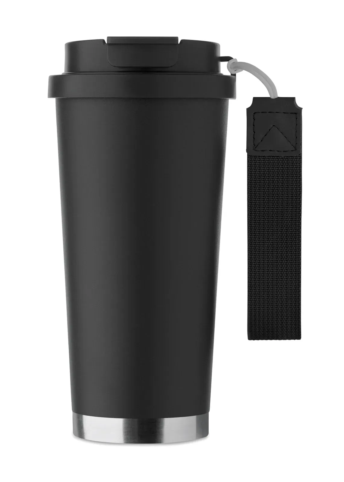 Topaz Large – Double Wall 90% Recycled Stainless Steel (90% Recycled Stainless and 10% Stainless Steel) Tumbler with PP Lid — Black