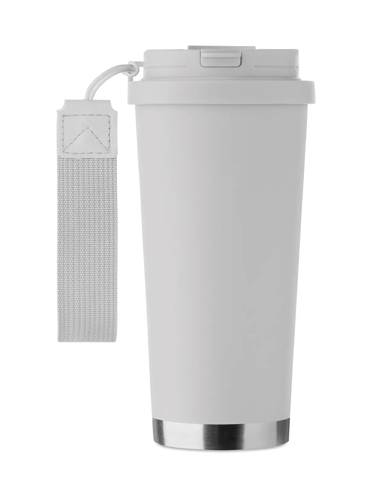 Topaz Large – Double Wall 90% Recycled Stainless Steel (90% Recycled Stainless and 10% Stainless Steel) Tumbler with PP Lid — White