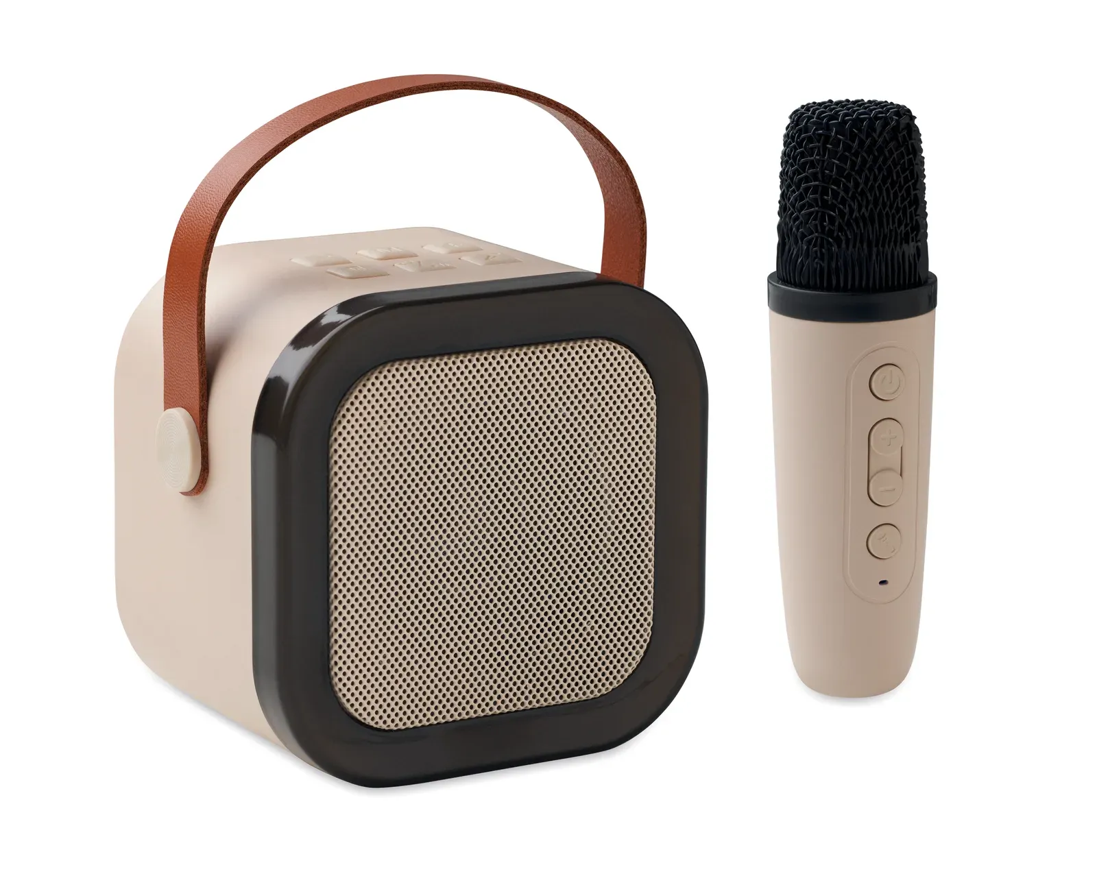 Karaset+ Karaoke Speaker Set – 5W with LED Light & Microphone — Beige