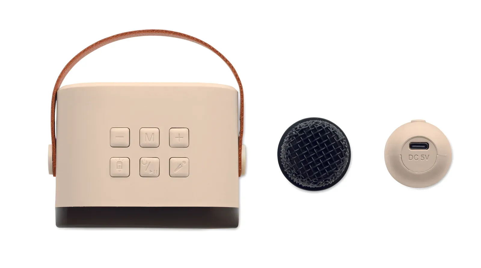 Karaset+ Karaoke Speaker Set – 5W with LED Light & Microphone — Beige
