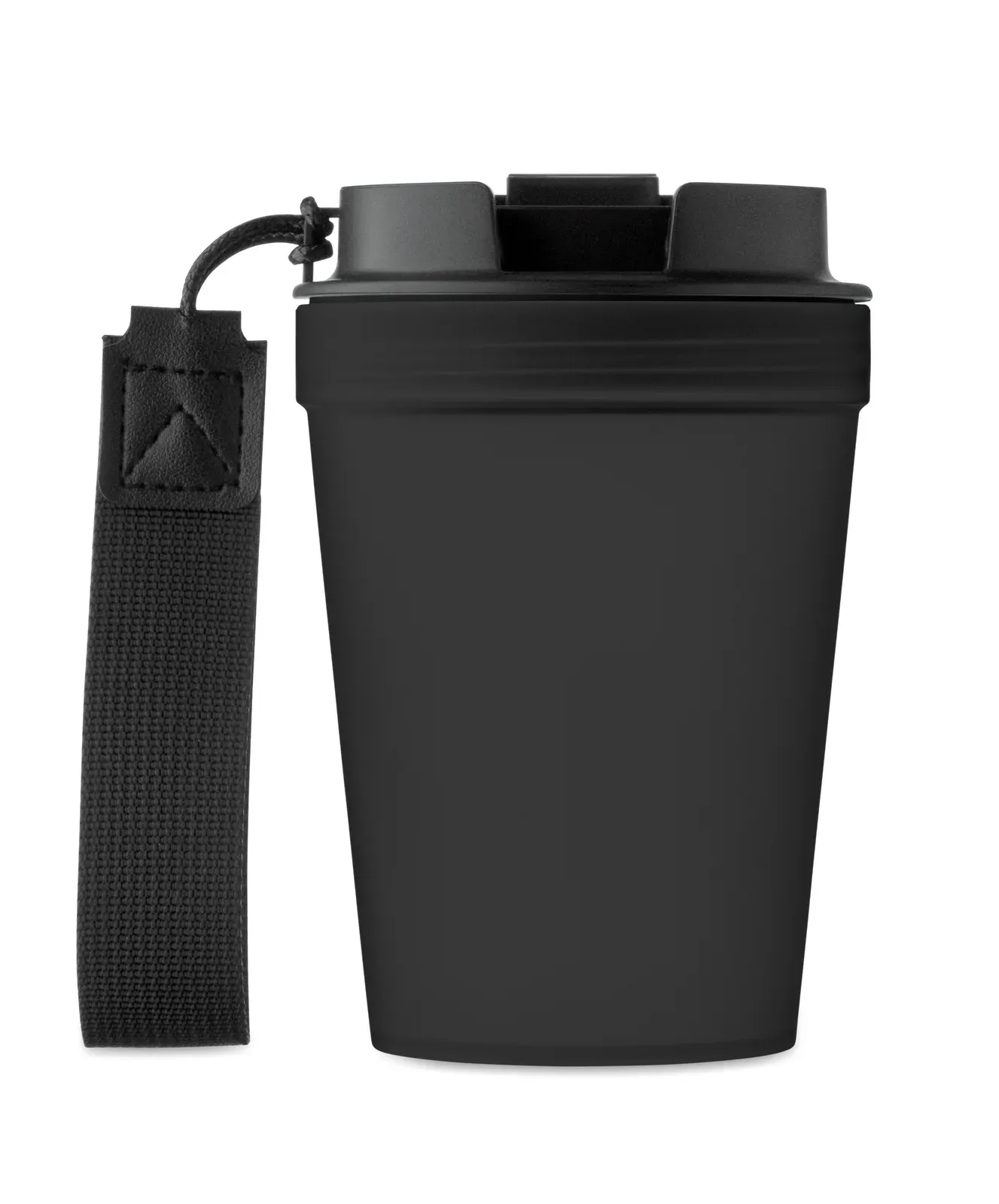 Isforden Tumbler – Single Wall Tumbler in PP, with RPET Polyester Strap — Black