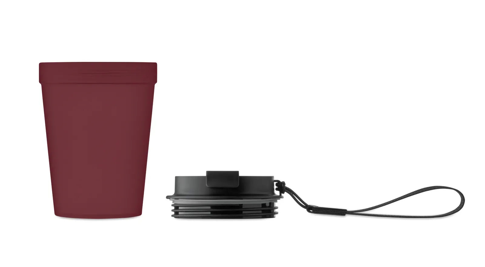Isforden Tumbler – Single Wall Tumbler in PP, with RPET Polyester Strap — Burgundy