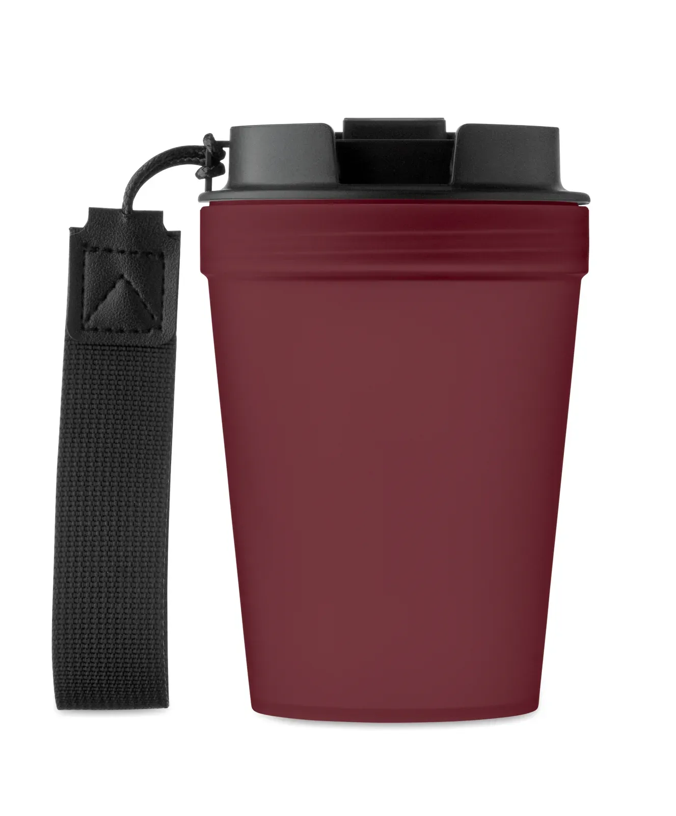 Isforden Tumbler – Single Wall Tumbler in PP, with RPET Polyester Strap — Burgundy