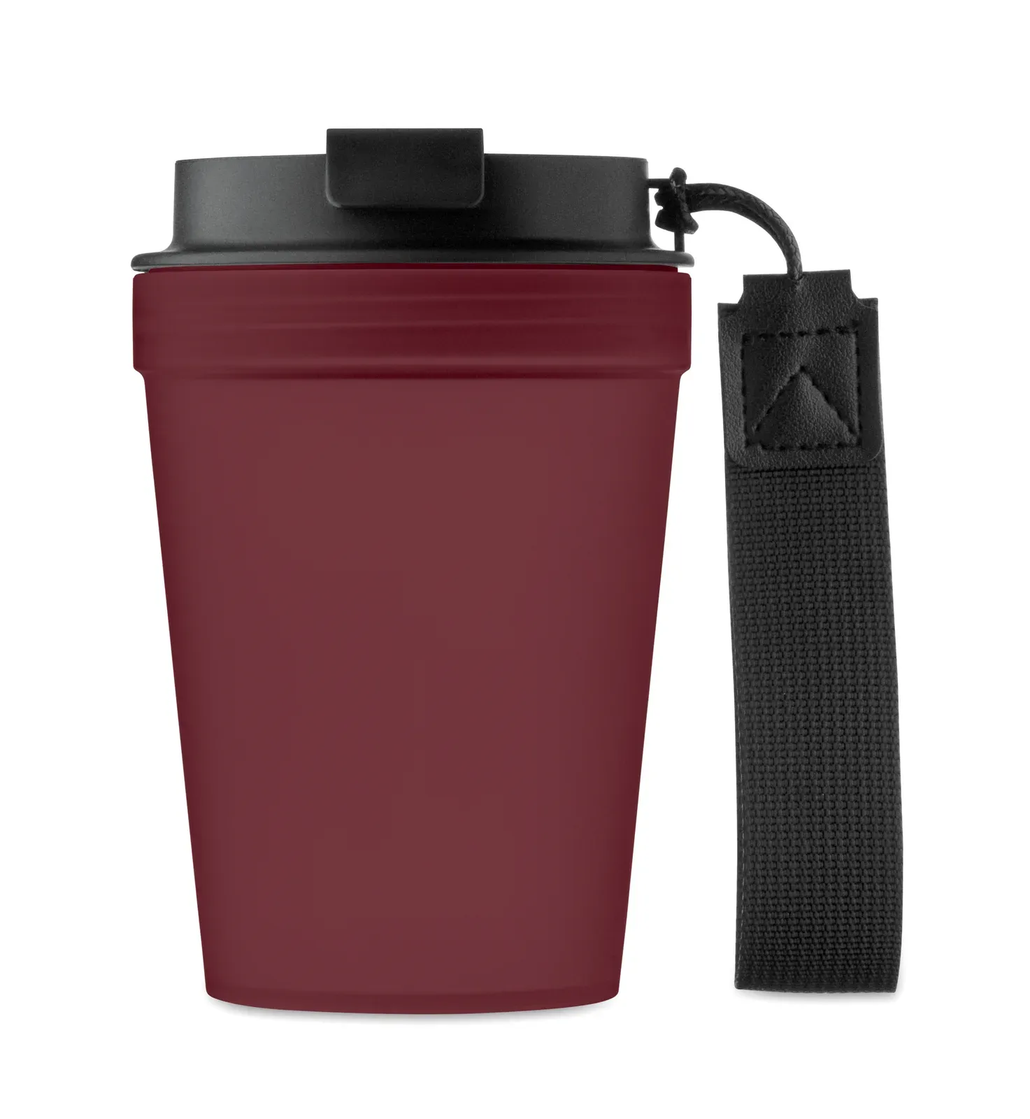 Isforden Tumbler – Single Wall Tumbler in PP, with RPET Polyester Strap — Burgundy