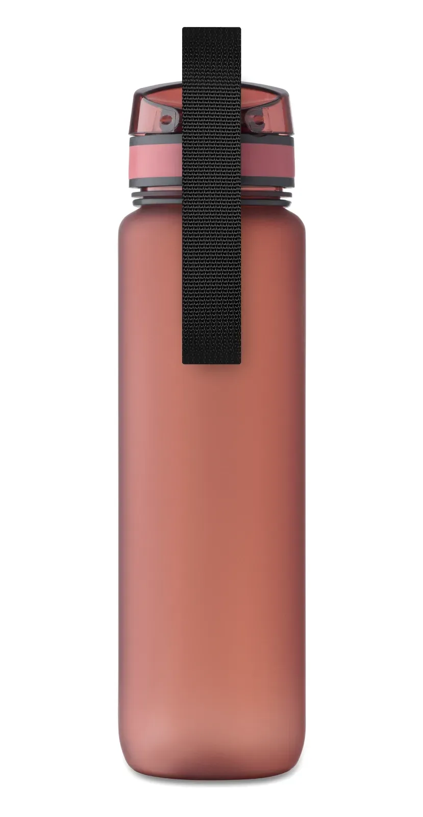 Isforden Mark – Sports Water Bottle in RPET, Motivational Time Markings, One Hand Opening Flip Top Lid — Burgundy