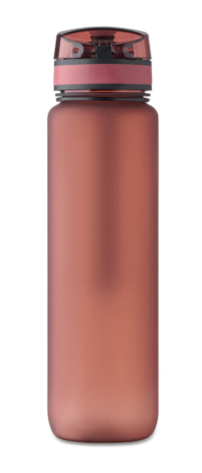 Isforden Mark – Sports Water Bottle in RPET, Motivational Time Markings, One Hand Opening Flip Top Lid — Burgundy