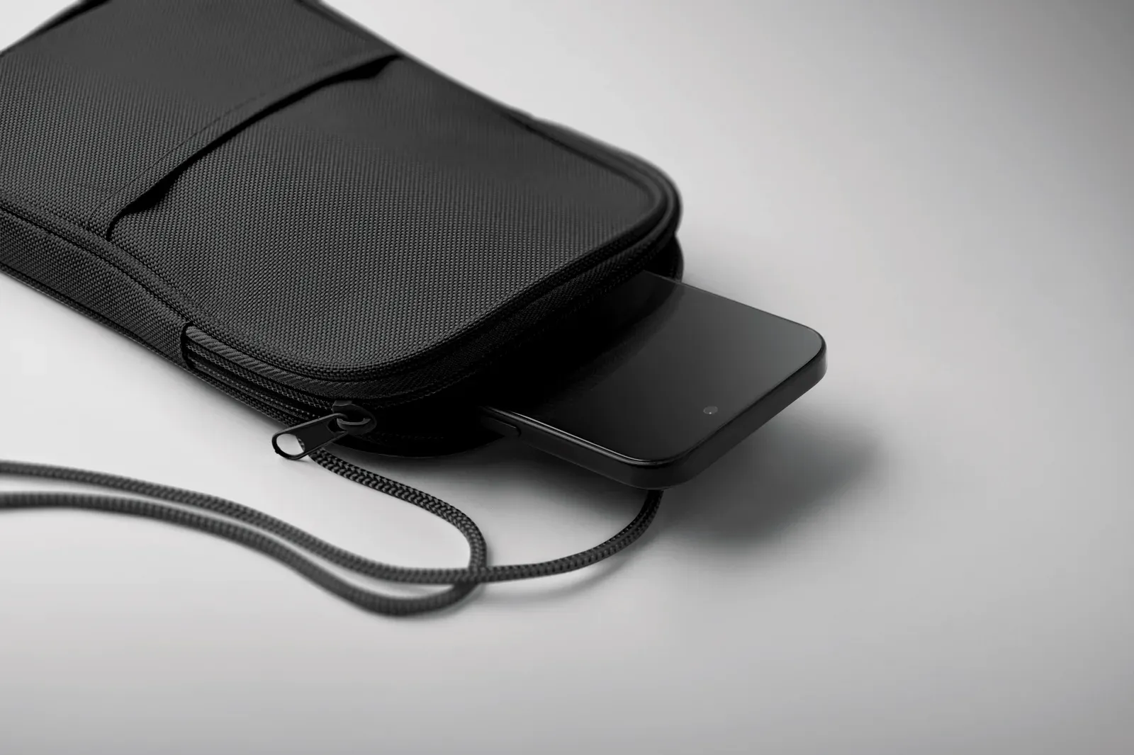 RPET Pouch Korovin Pouch with 600d RPET 12,5X2X20 cm MO2675 Pouch — Black