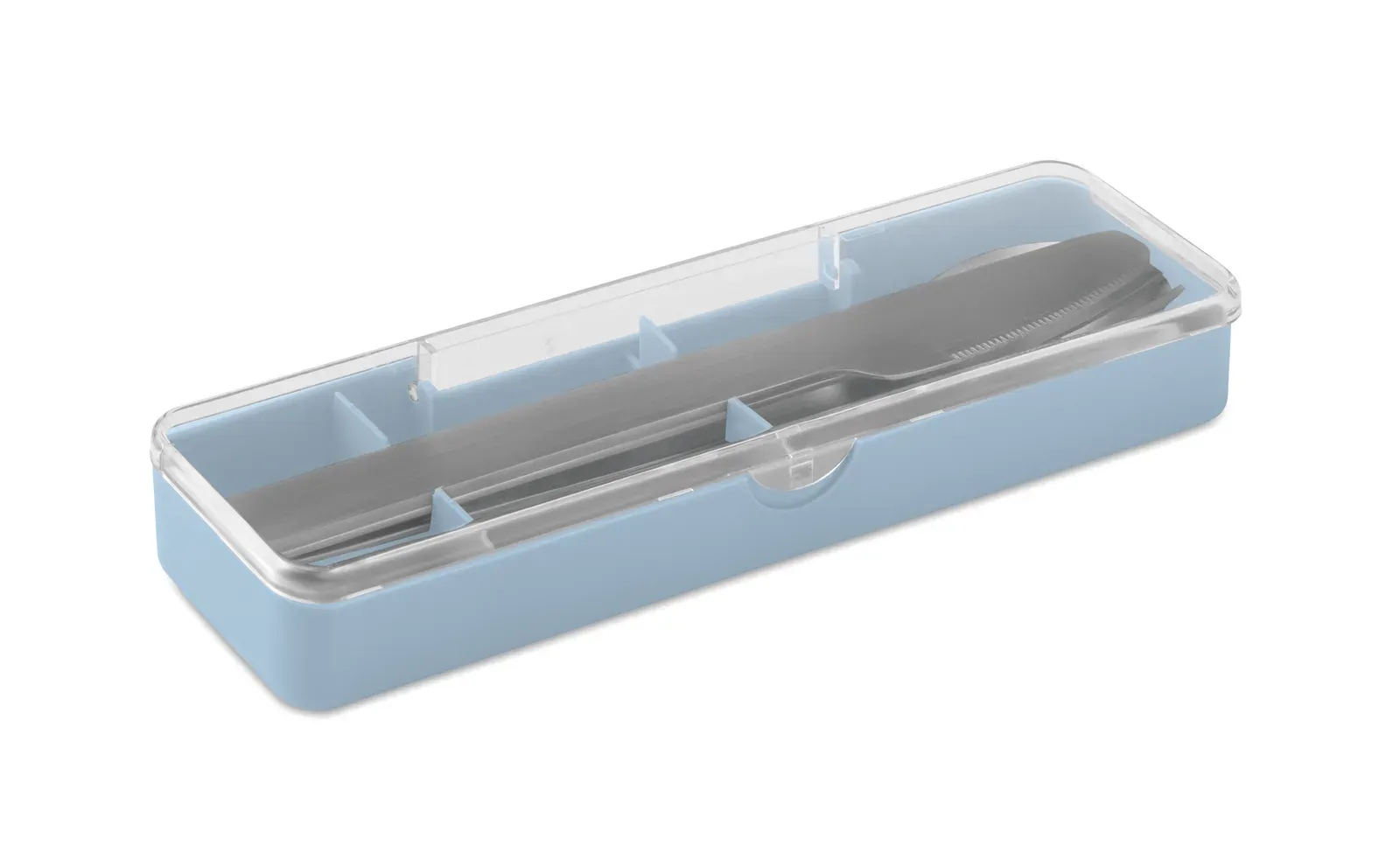 Mesteck – Stainless Steel Cutlery Set with PP Case; This Set Includes a Fork, Knife and Spoon — Baby Blue