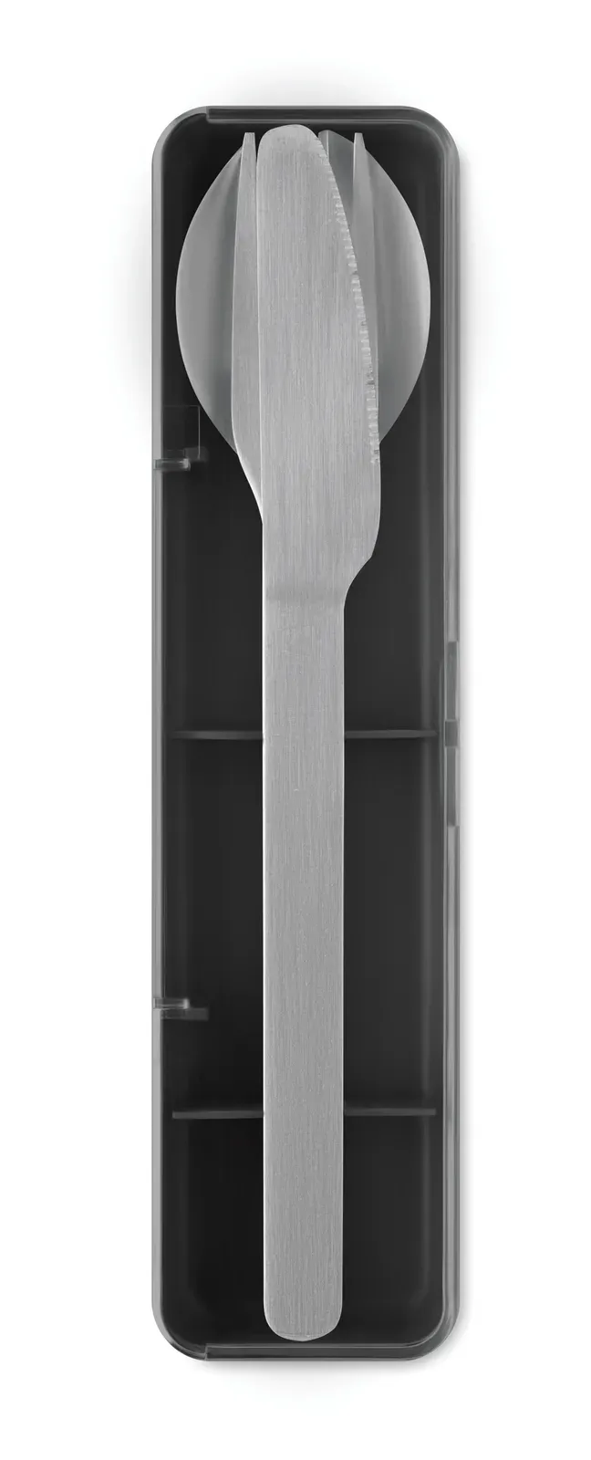 Mesteck – Stainless Steel Cutlery Set with PP Case; This Set Includes a Fork, Knife and Spoon — Black