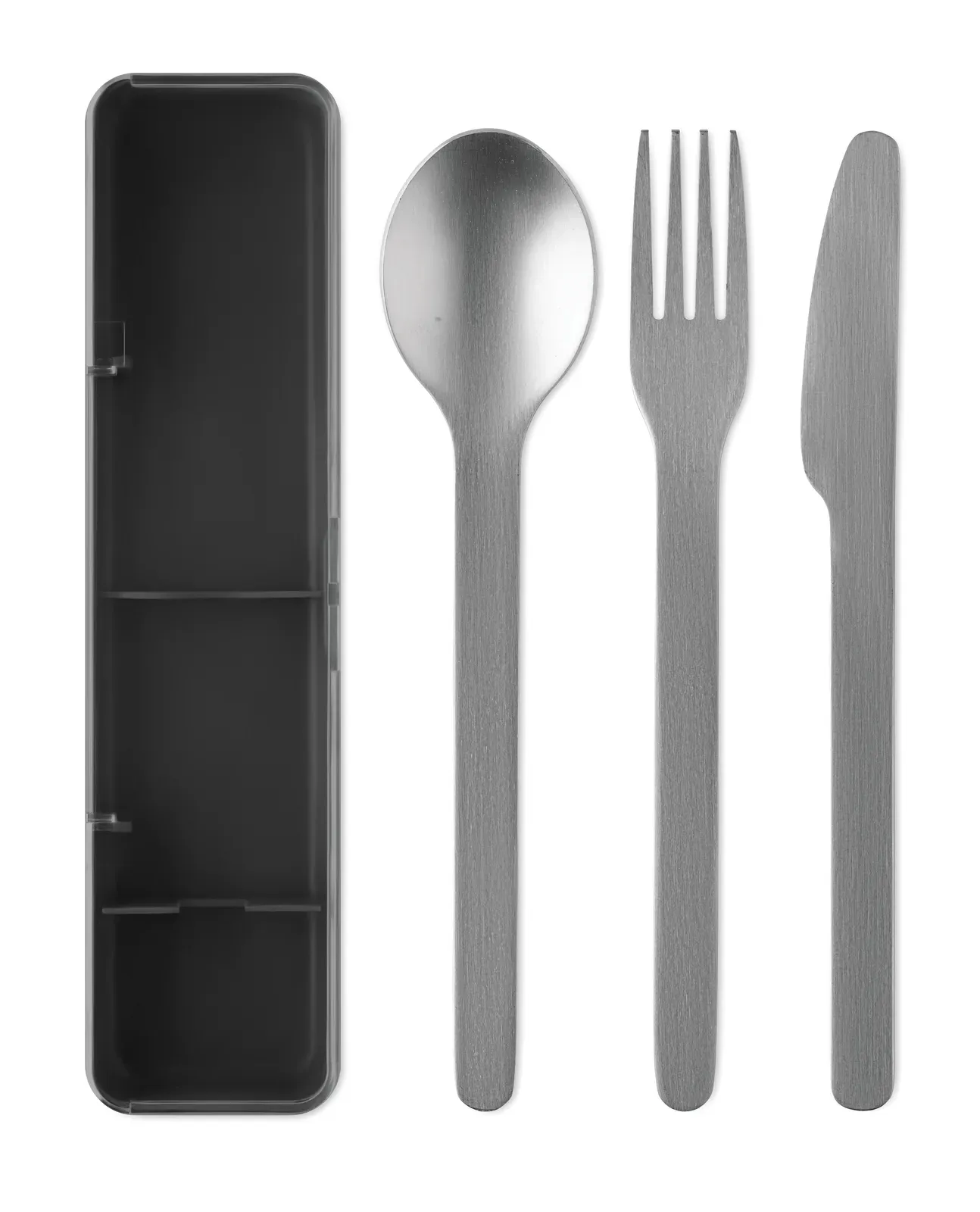 Mesteck – Stainless Steel Cutlery Set with PP Case; This Set Includes a Fork, Knife and Spoon — Black
