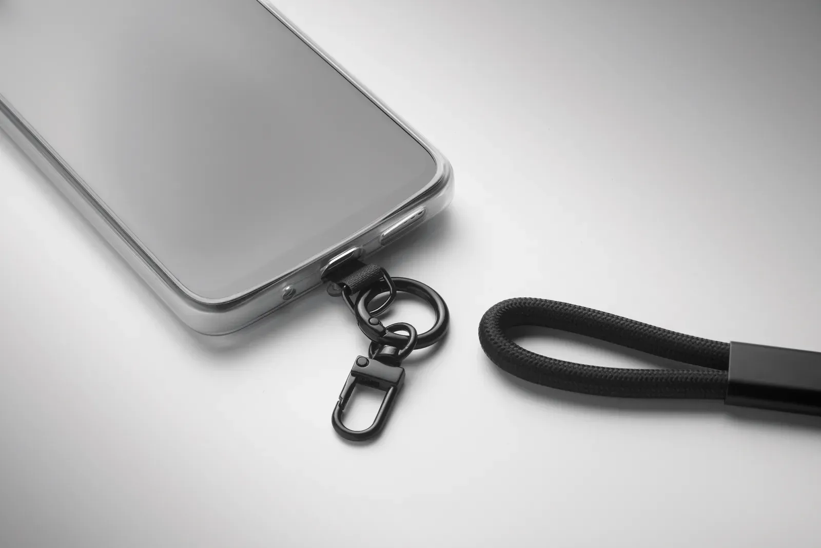Vrist 60W Wristband Charging Cable – RPET with Key Clip — Black