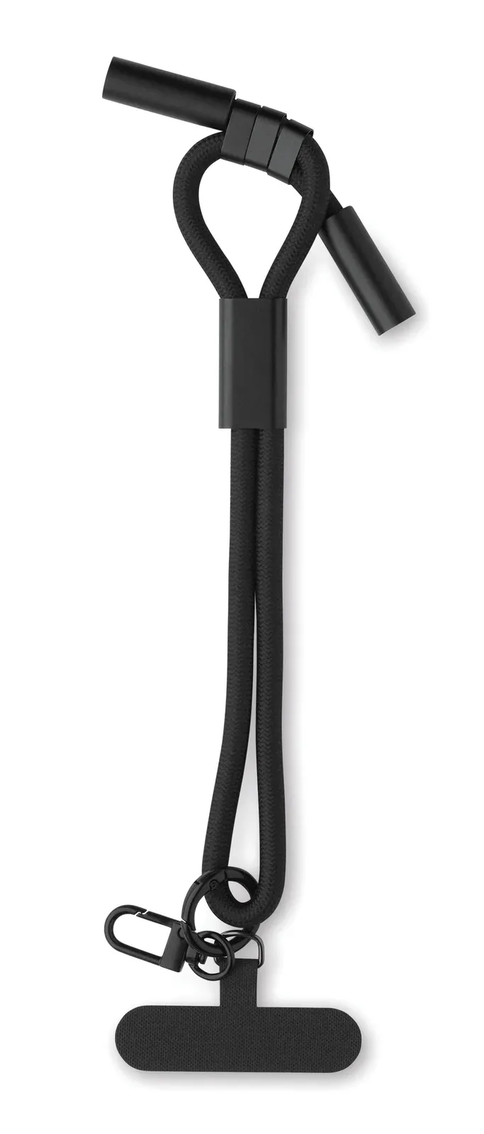 Vrist 60W Wristband Charging Cable – RPET with Key Clip — Black