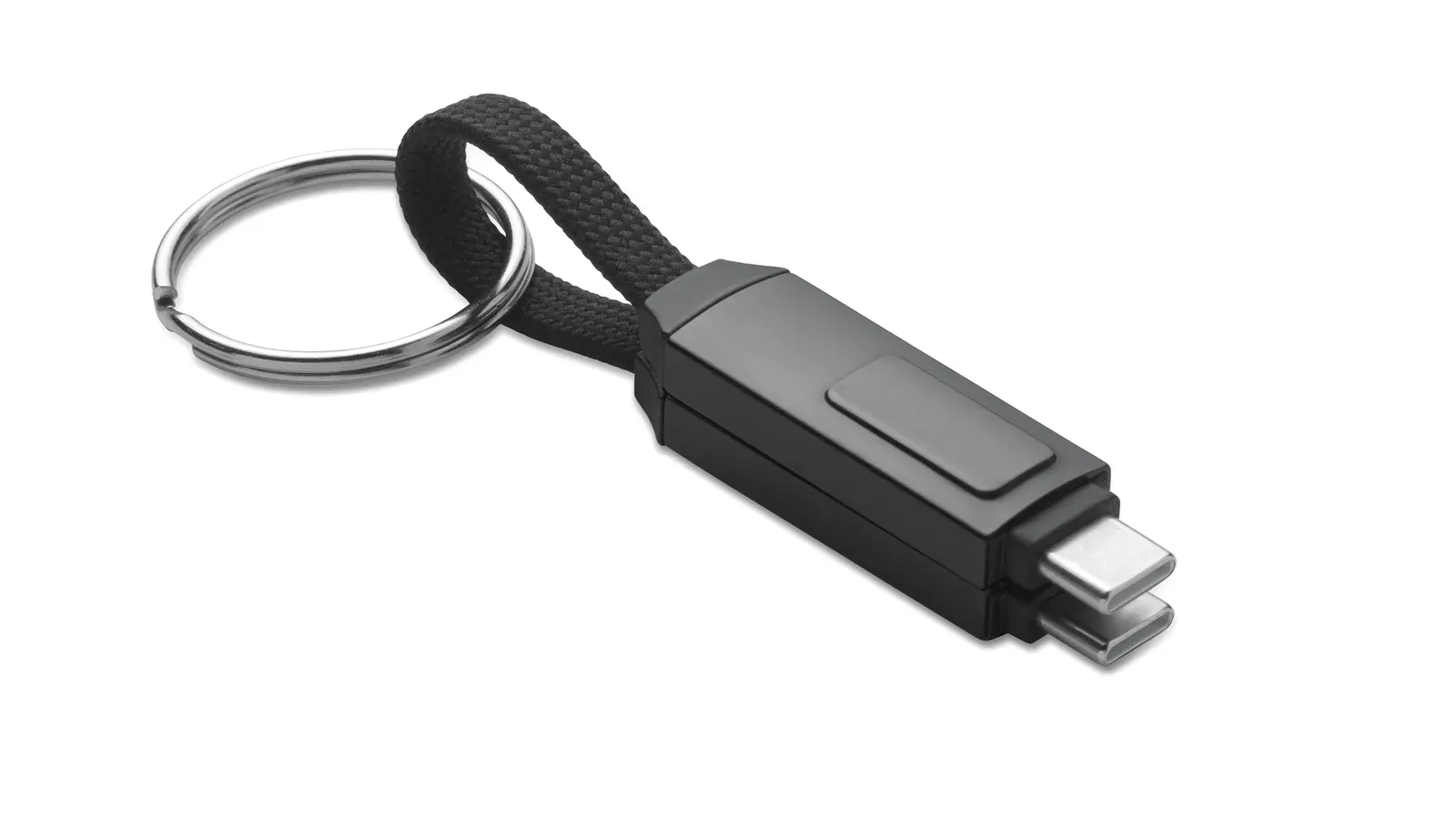 Keysto 60W Charging Cable Keyring – LED Power Display — Black