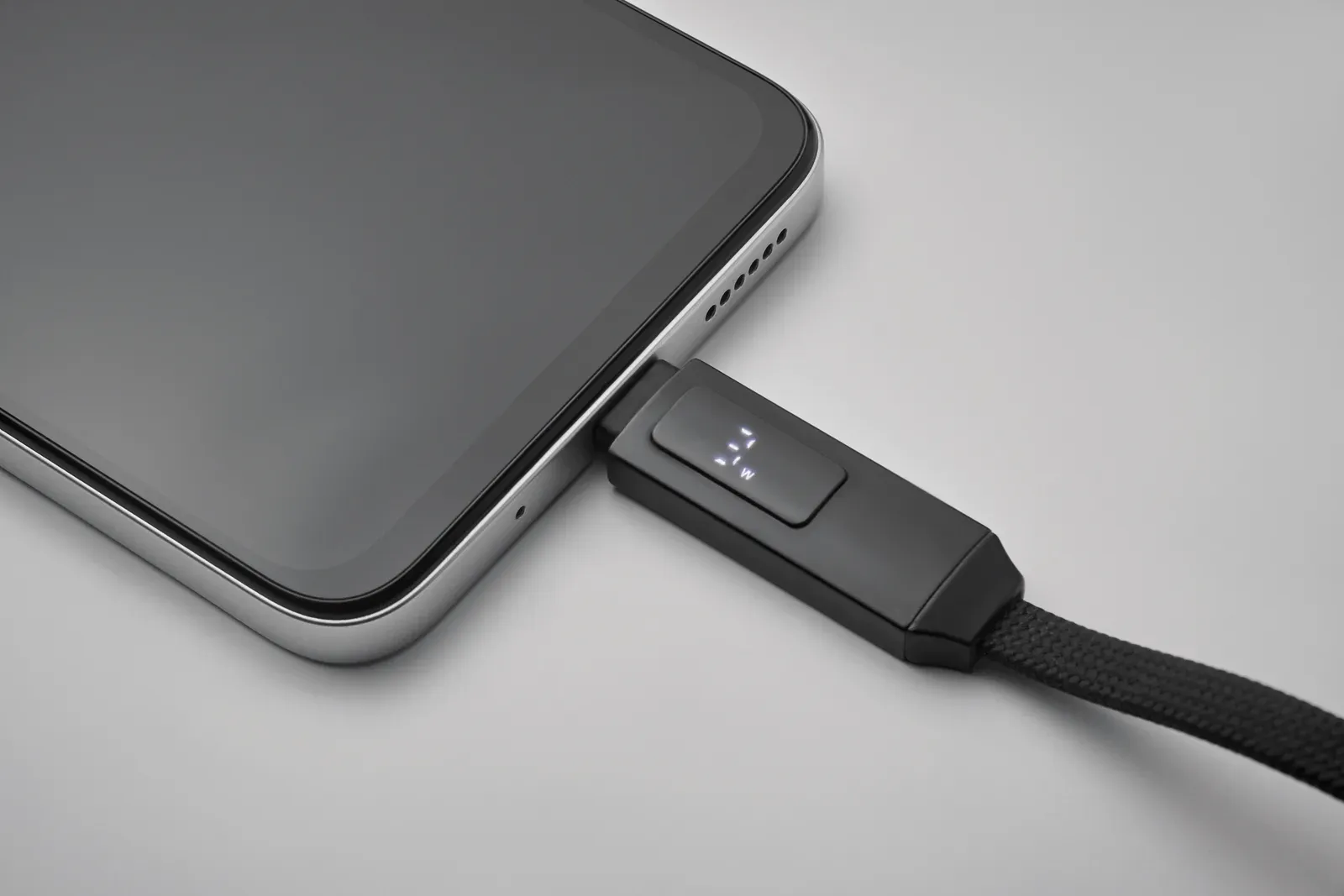 Keysto 60W Charging Cable Keyring – LED Power Display — Black