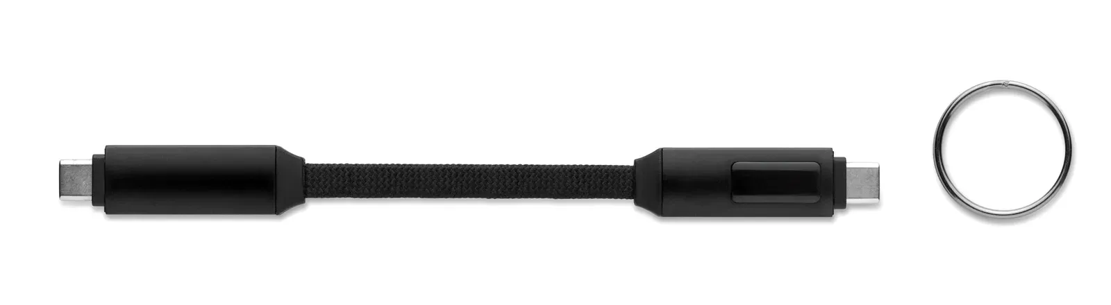 Keysto 60W Charging Cable Keyring – LED Power Display — Black