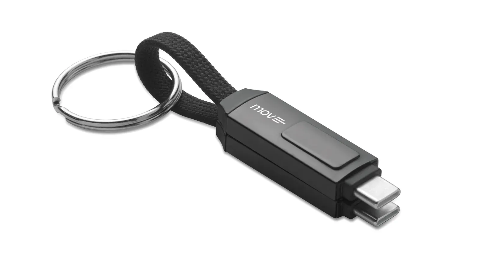Keysto 60W Charging Cable Keyring – LED Power Display — Black