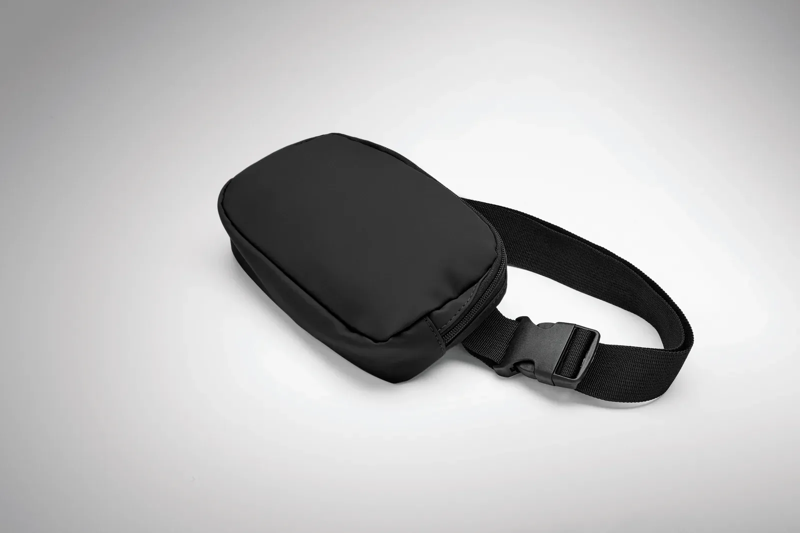 RPET Waist Bag Korovin Waist with Zippered Pocket 22X5X15 cm — Black