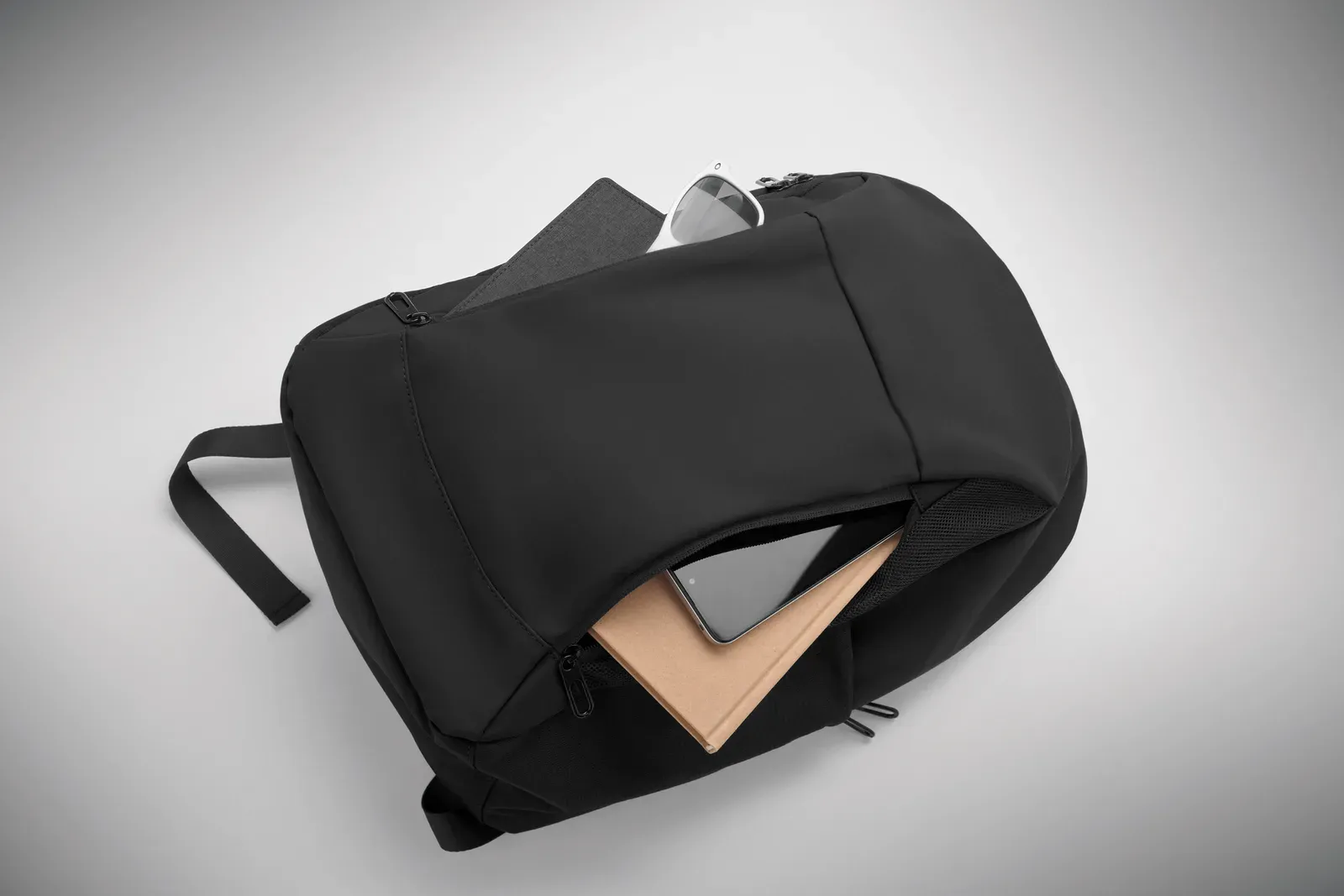 RPET Laptop Backpack Korovin with Zippered Pocket 43,5X15X30 cm — Black