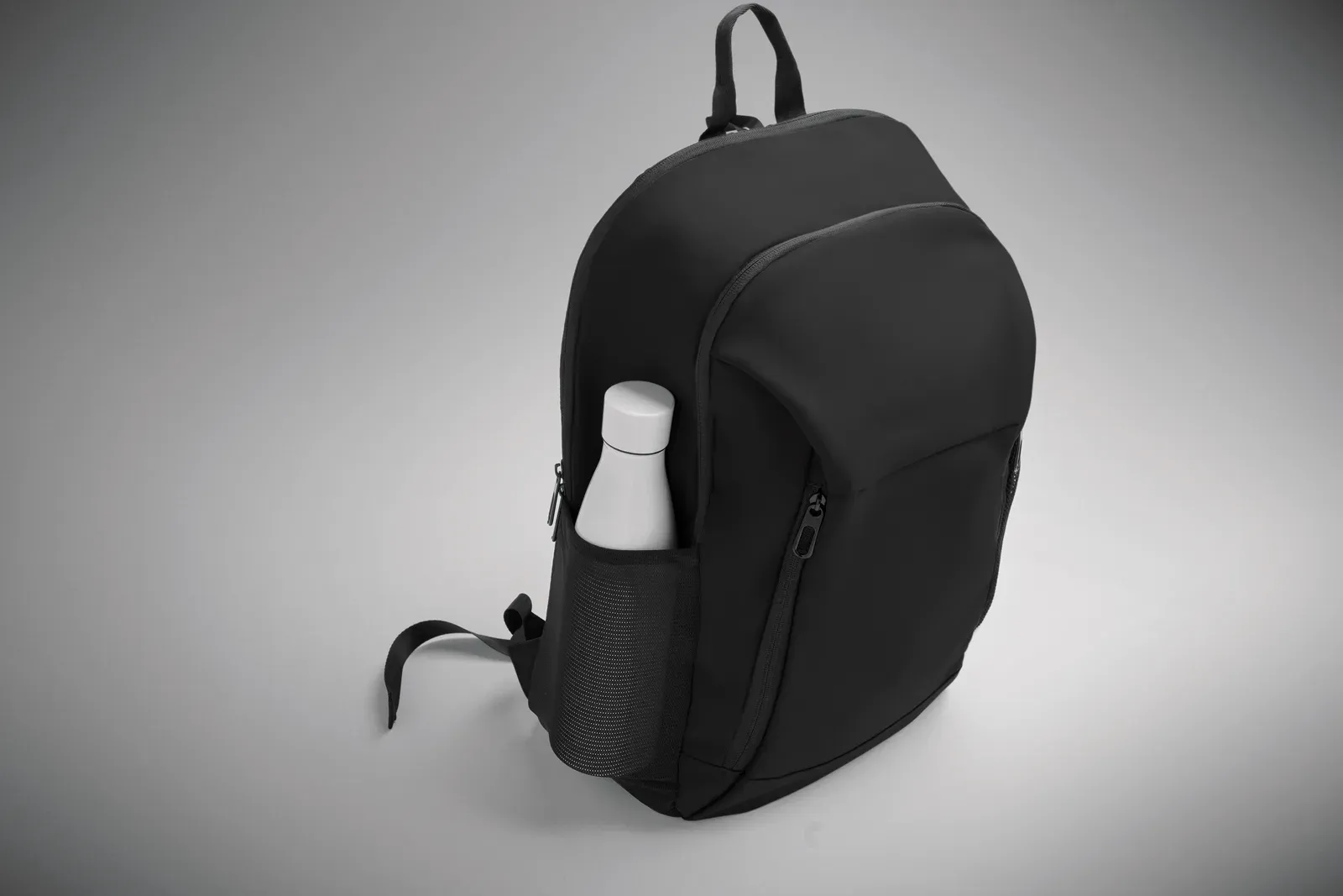 RPET Laptop Backpack Korovin with Zippered Pocket 43,5X15X30 cm — Black