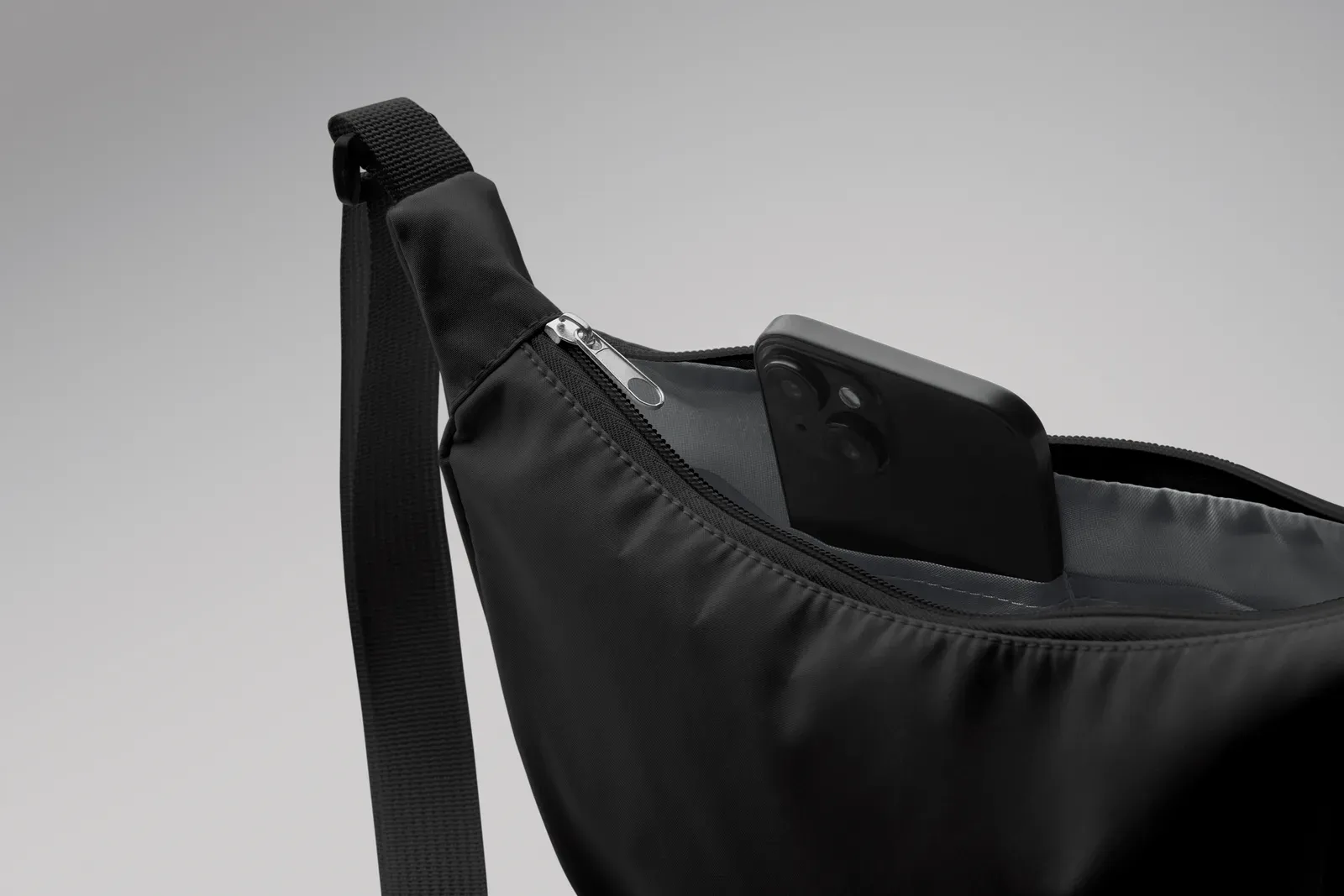 RPET Bag Korovin Cross with Zippered Pocket 33X10X15,5 cm MO2685 — Black