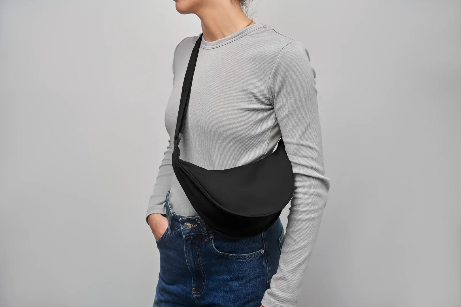 RPET Bag Korovin Cross with Zippered Pocket 33X10X15,5 cm MO2685 — Black