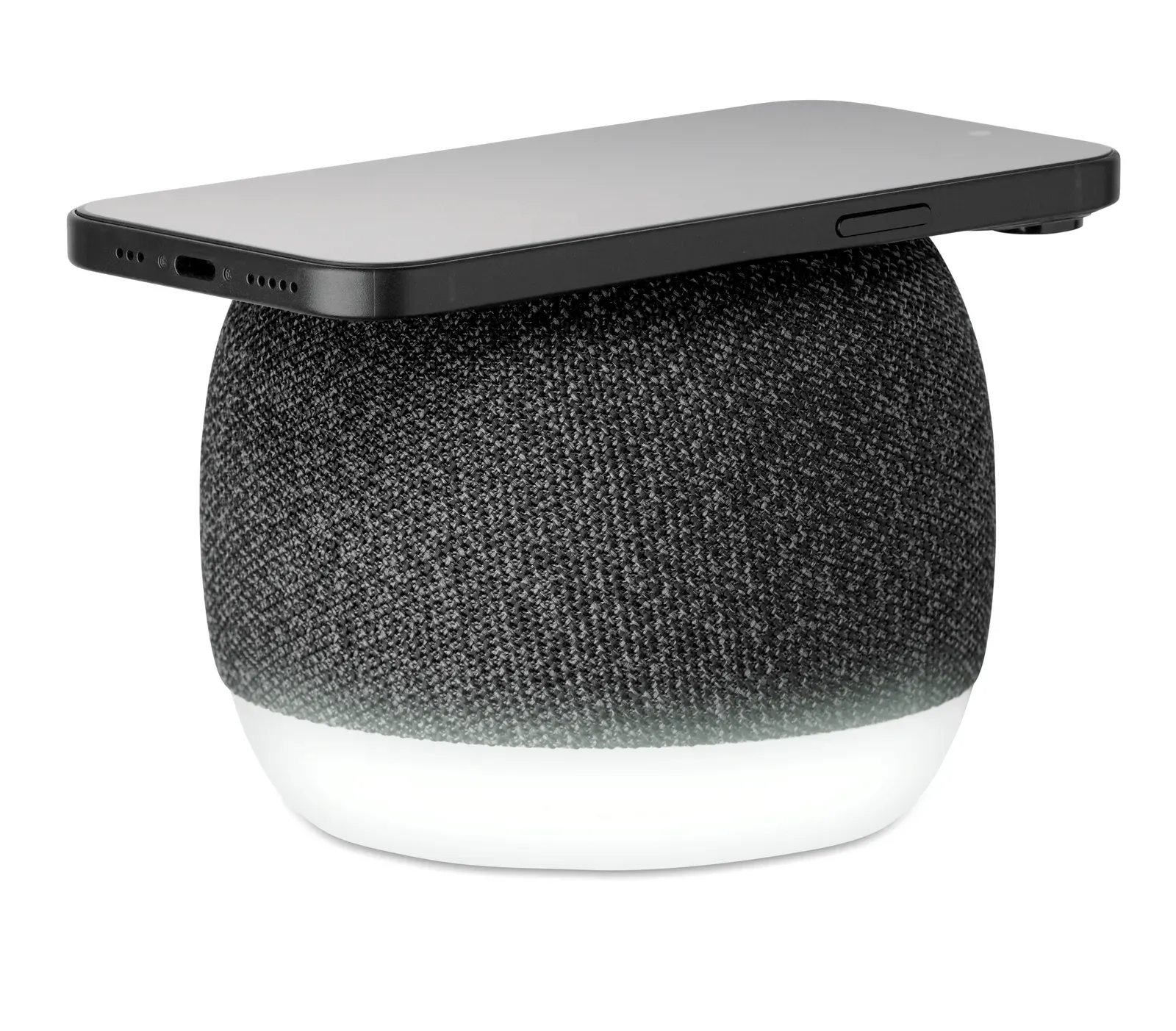 Listoo+ 5.0 Wireless Speaker with 15W Charging – Bamboo Detail & Mood Light — Black