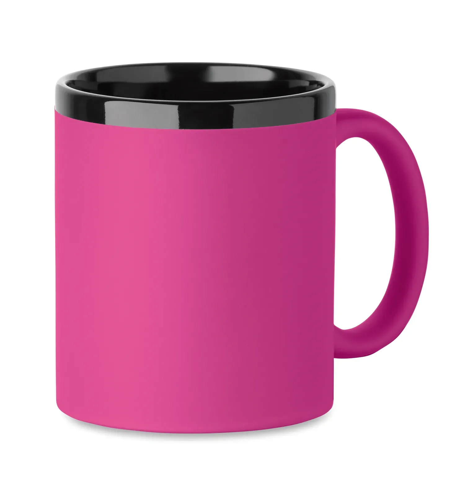 Rubyn – Ceramic Mug with Soft Touch Coating and Black Inside/rim; Suitable for Engraving — Fuchsia