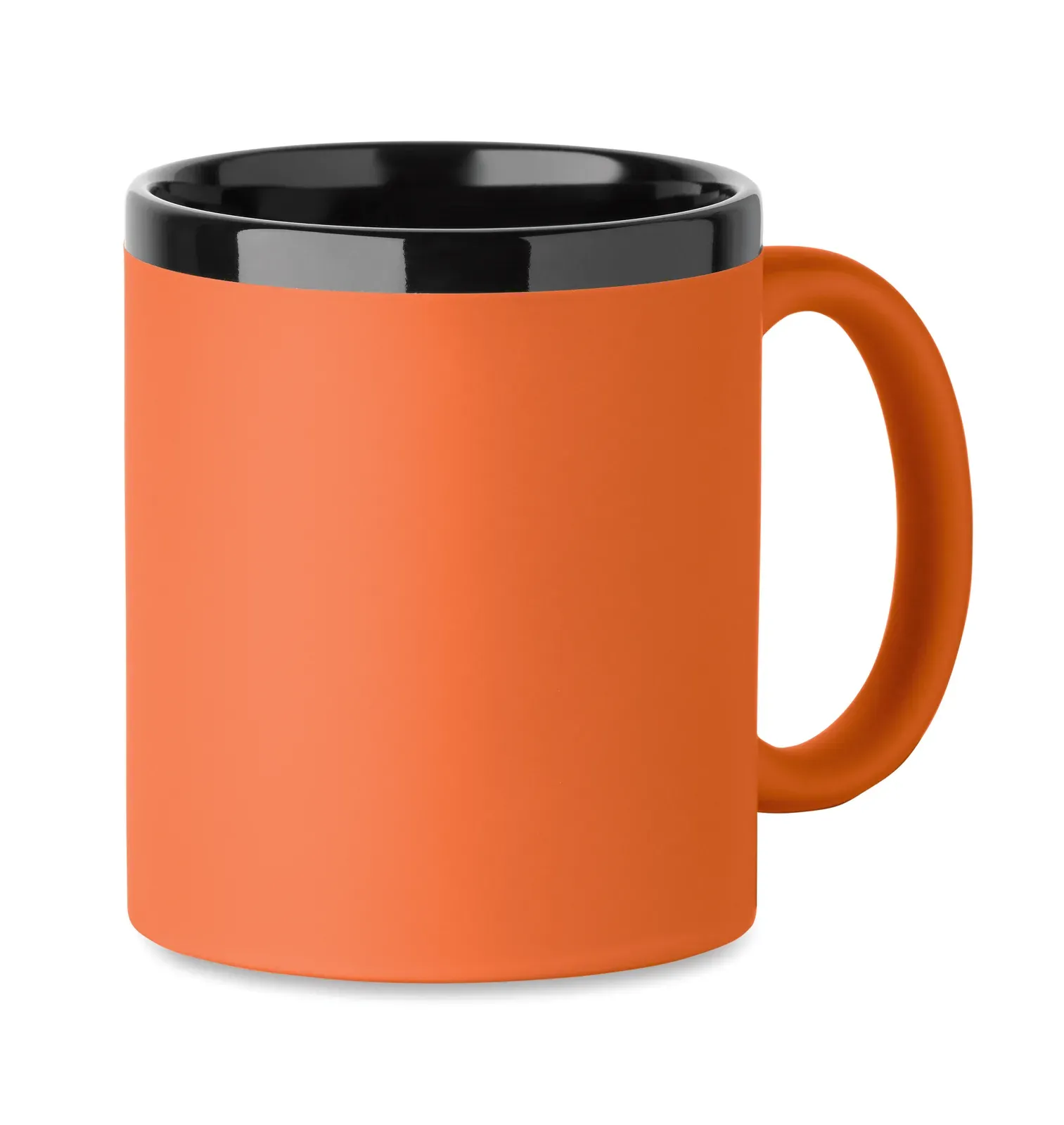 Rubyn – Ceramic Mug with Soft Touch Coating and Black Inside/rim; Suitable for Engraving