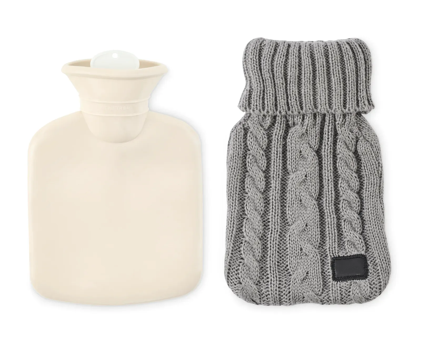 Toasty Hot Water Bottle Knitted Pouch 400ml 12x27cm — Grey