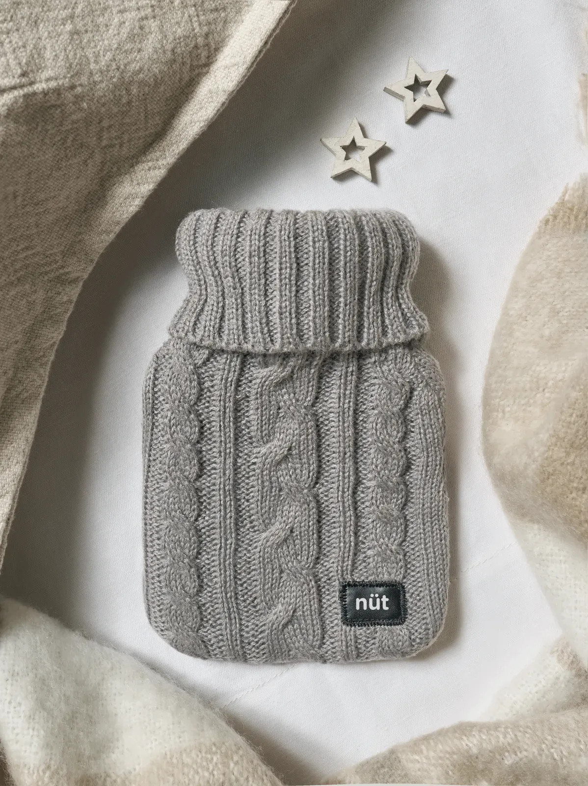 Toasty Hot Water Bottle Knitted Pouch 400ml 12x27cm — Grey