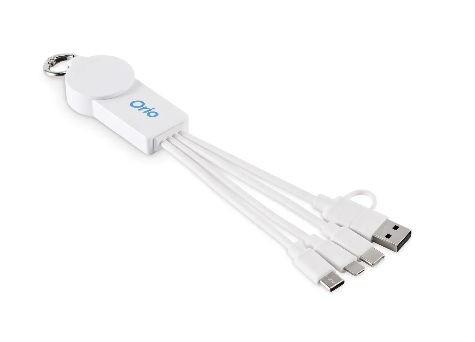 Icab 60W Bamboo Charging Cable Keyring – Watch Charging — White