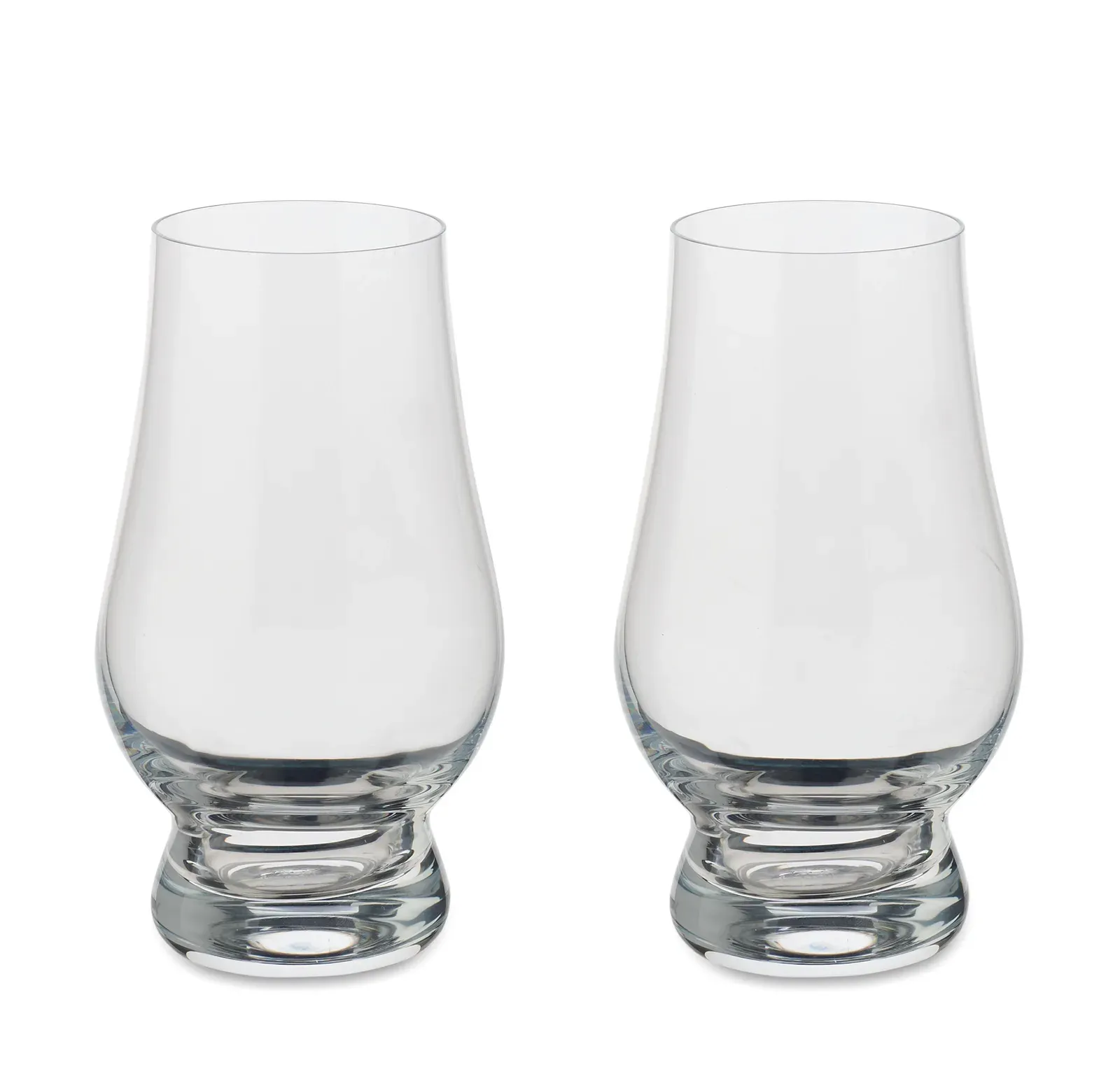 Malt – Set of 2 Sniffer Tasting Glasses for Whisky or Other Liquors, 2 Reusable Stainless Steel Ice Cubes — Transparent
