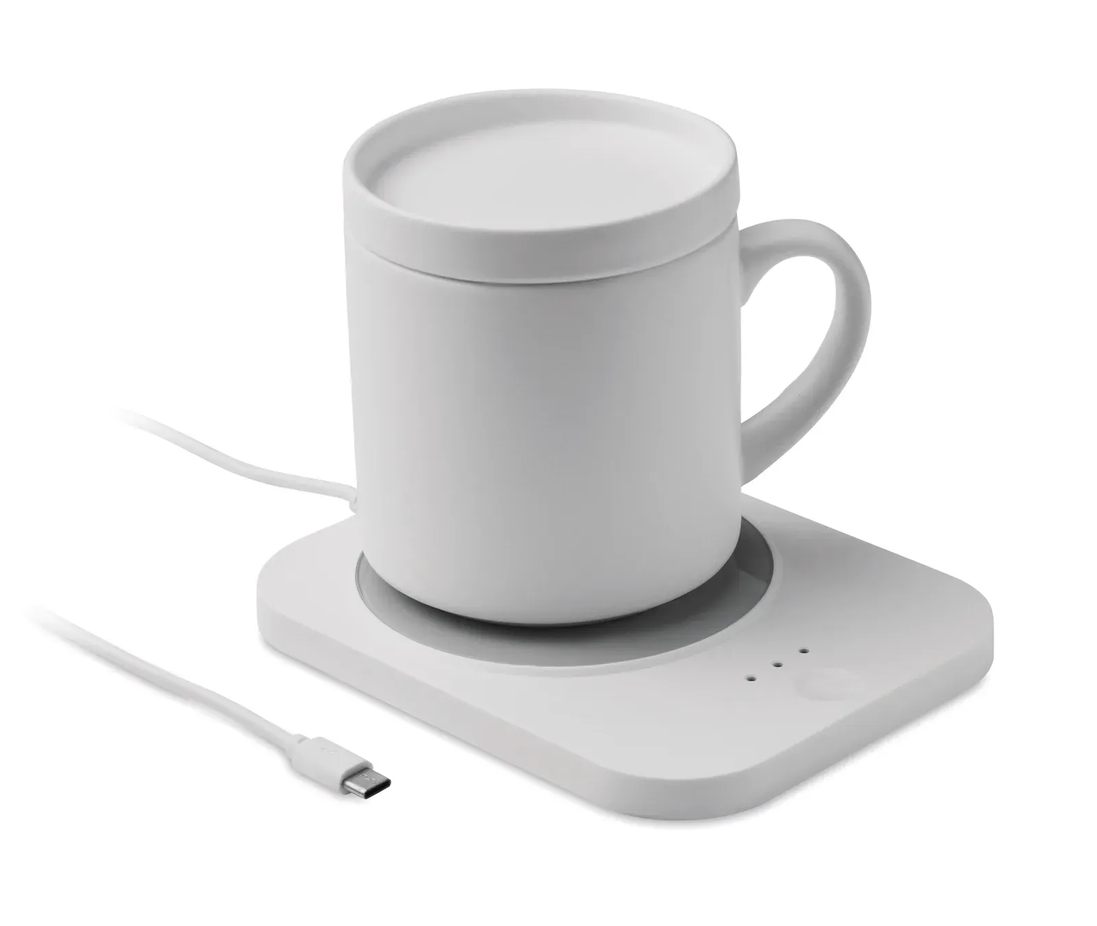 Siroter 2-in-1 Wireless Charger & Mug Warmer – Ceramic Mug Included — White