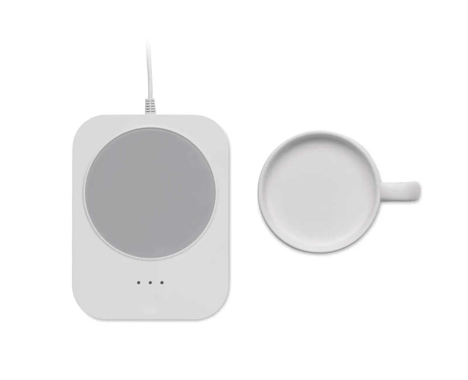 Siroter 2-in-1 Wireless Charger & Mug Warmer – Ceramic Mug Included — White